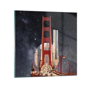 Obraz na skle - Vždy v centre - 70x70 cm
