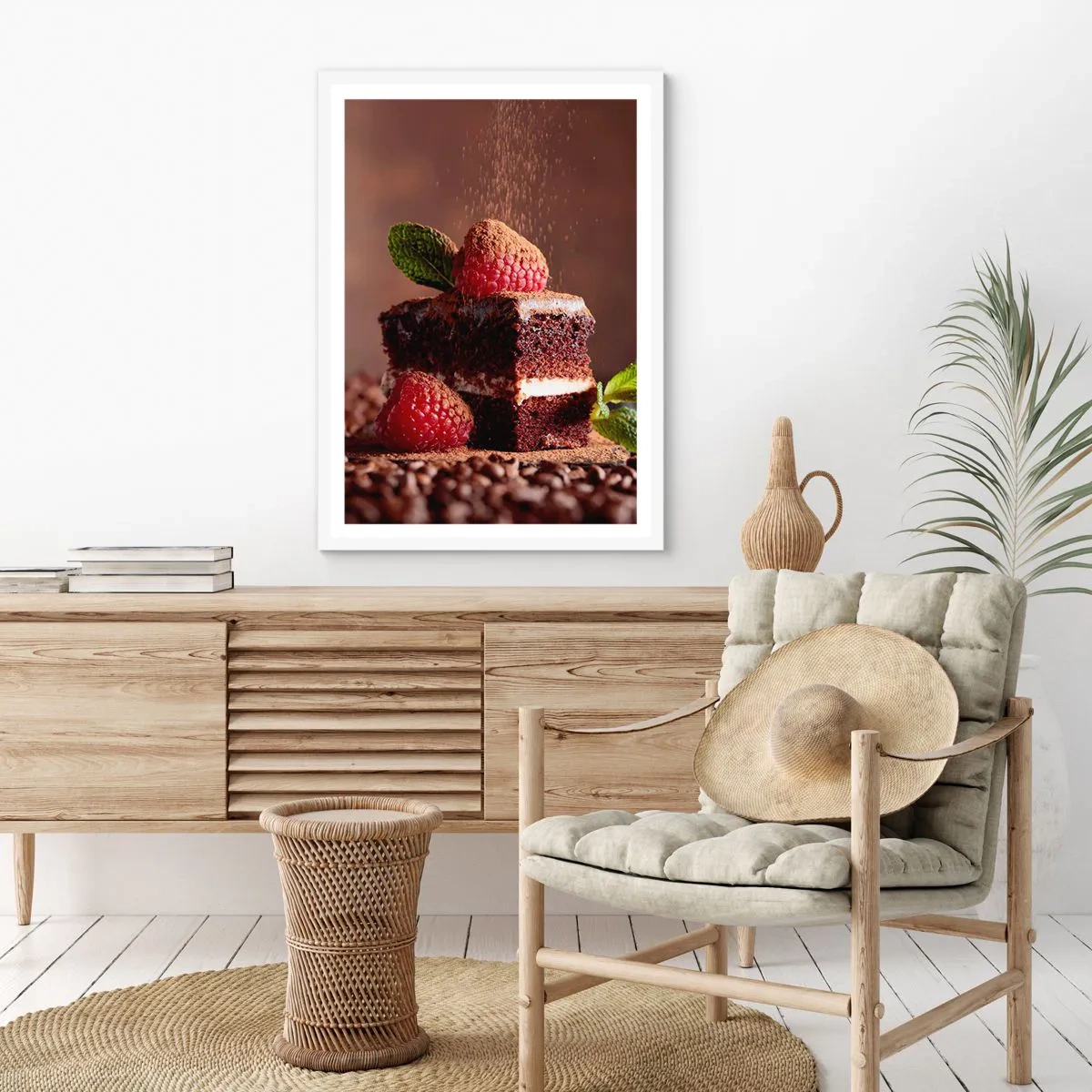 Plagát v bielom ráme - Život je sladký - 50x70 cm