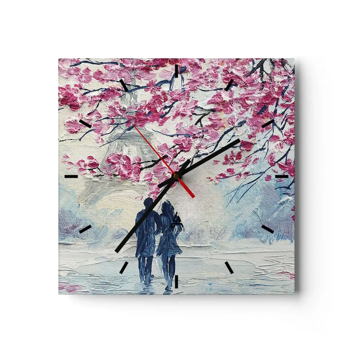 Nástenné hodiny - Romantická prechádzka - 30x30 cm
