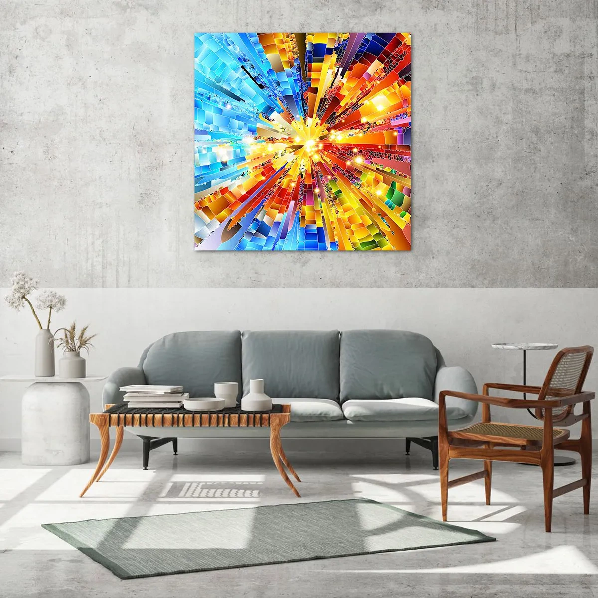 Obraz na skle - In medias res - 70x70 cm