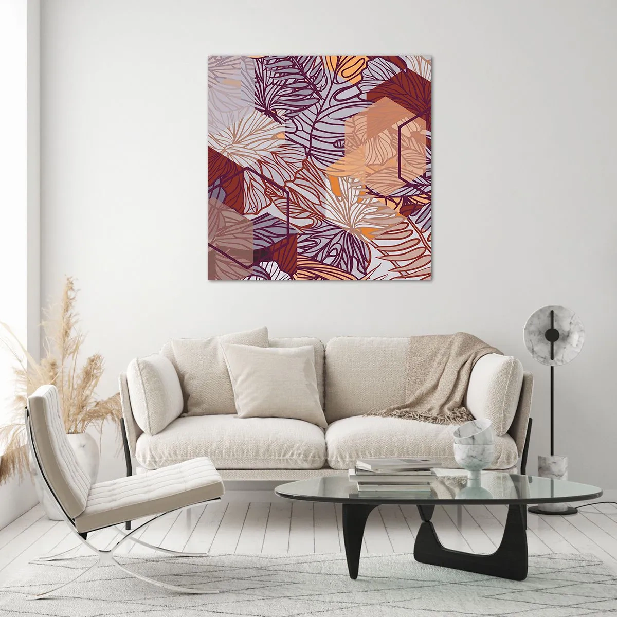 Obraz na skle - Nemožný vzťah medzi geometriou a prírodou - 30x30 cm