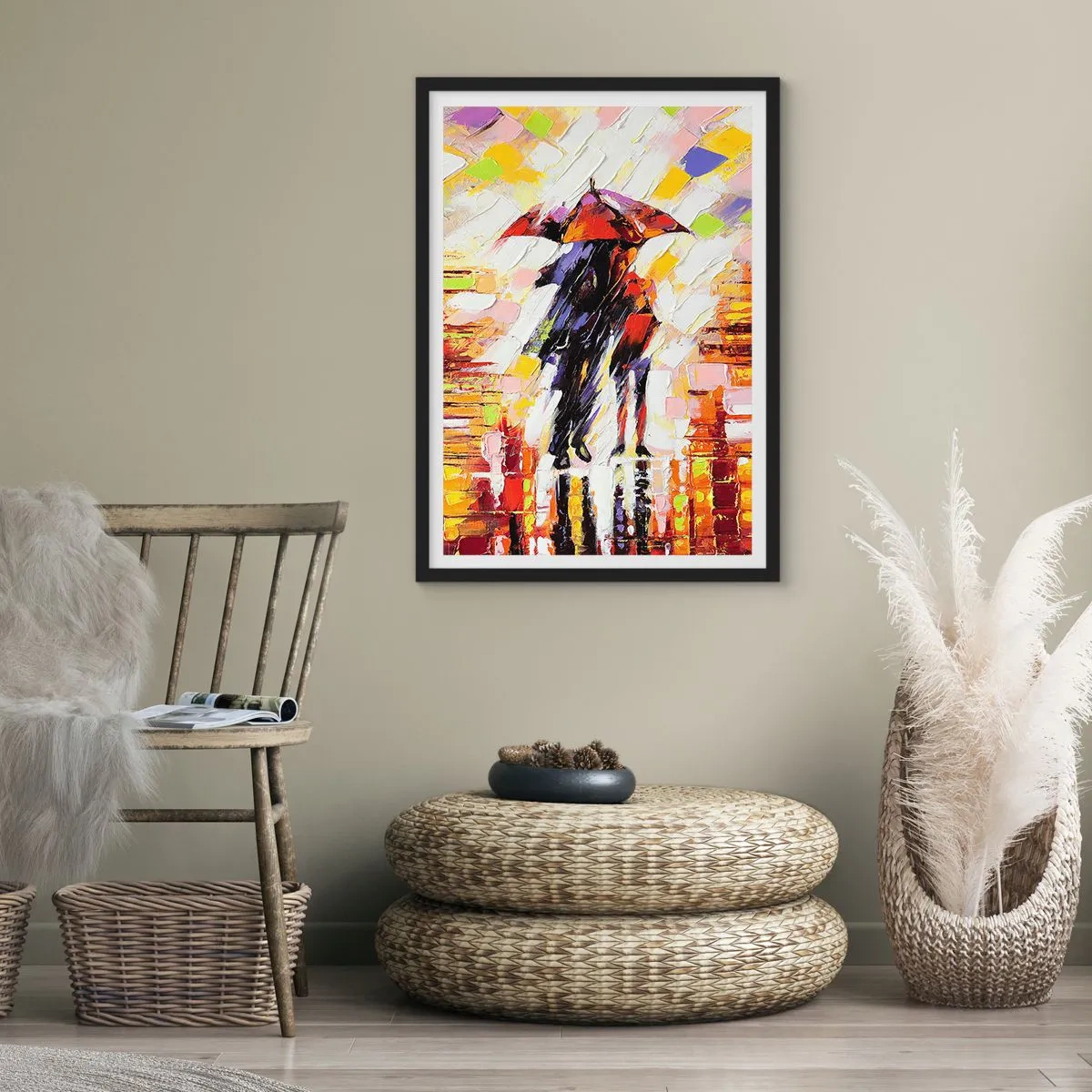 Plagát v čiernom ráme - Spoločne cez noc a dážď - 70x100 cm