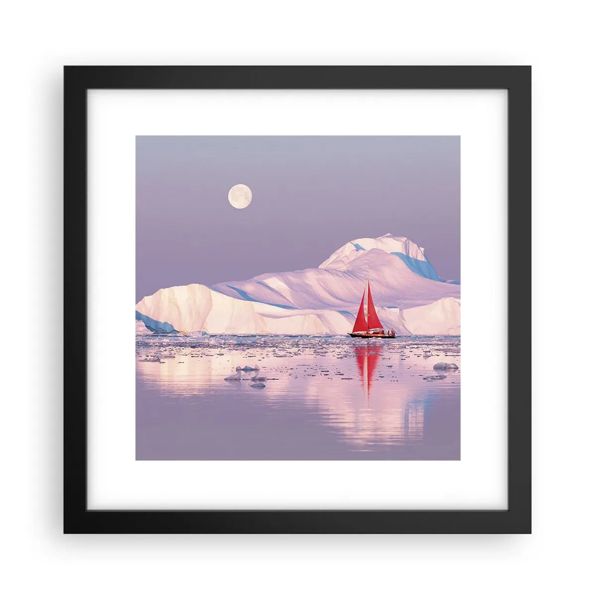 Plagát v čiernom ráme - Žiar plachty, chlad ľadu - 30x30 cm