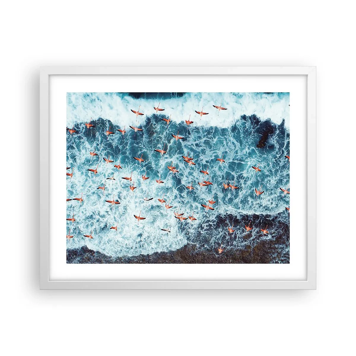 Plagát v bielom ráme - Prímorský sprievod - 50x40 cm