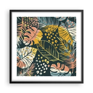 Plagát v čiernom ráme - Listová fantázia - 50x50 cm