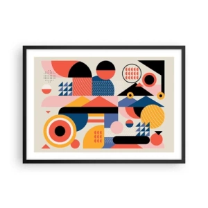 Plagát v čiernom ráme - Kompozícia: poďme sa hrať - 70x50 cm