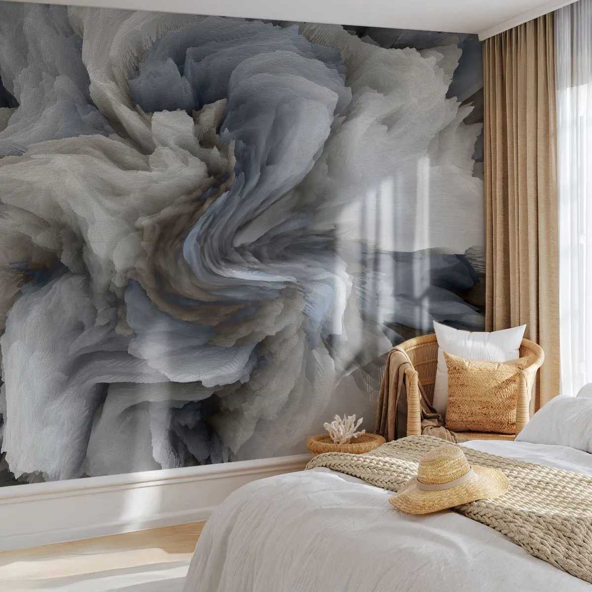 Fototapeta Premium Canvas - Kameň a kvet - 3D, Trojrozmerný, Kus - 200x140 cm