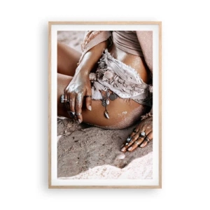 Plagát v ráme zo svetlého duba - Vyplavená na breh? - 61x91 cm