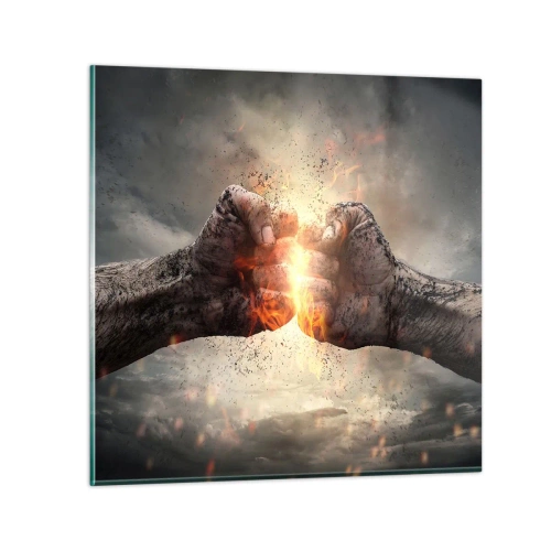 Obraz na skle - Choď do boja - 70x70 cm