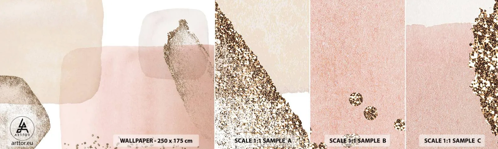 Vzorka Fototapeta Standard Eco - Pohľad cez farby - Abstrakcia, Kus, Moderný vzor - 100x30 cm