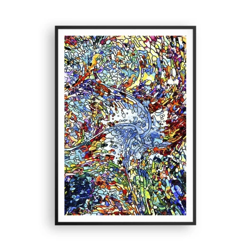 Plagát v čiernom ráme - Vitráž s kvapkami - 70x100 cm