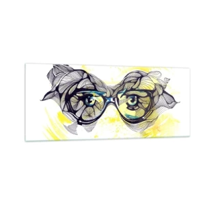 Obraz na skle - Cez modré okuliare - 100x40 cm