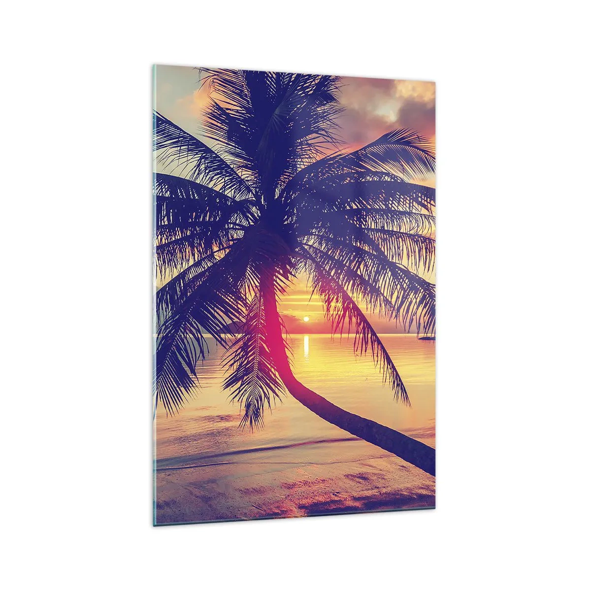 Obraz na skle - Večer pod palmami - 70x100 cm
