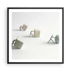 Plagát v čiernom ráme - Život samotný - 60x60 cm