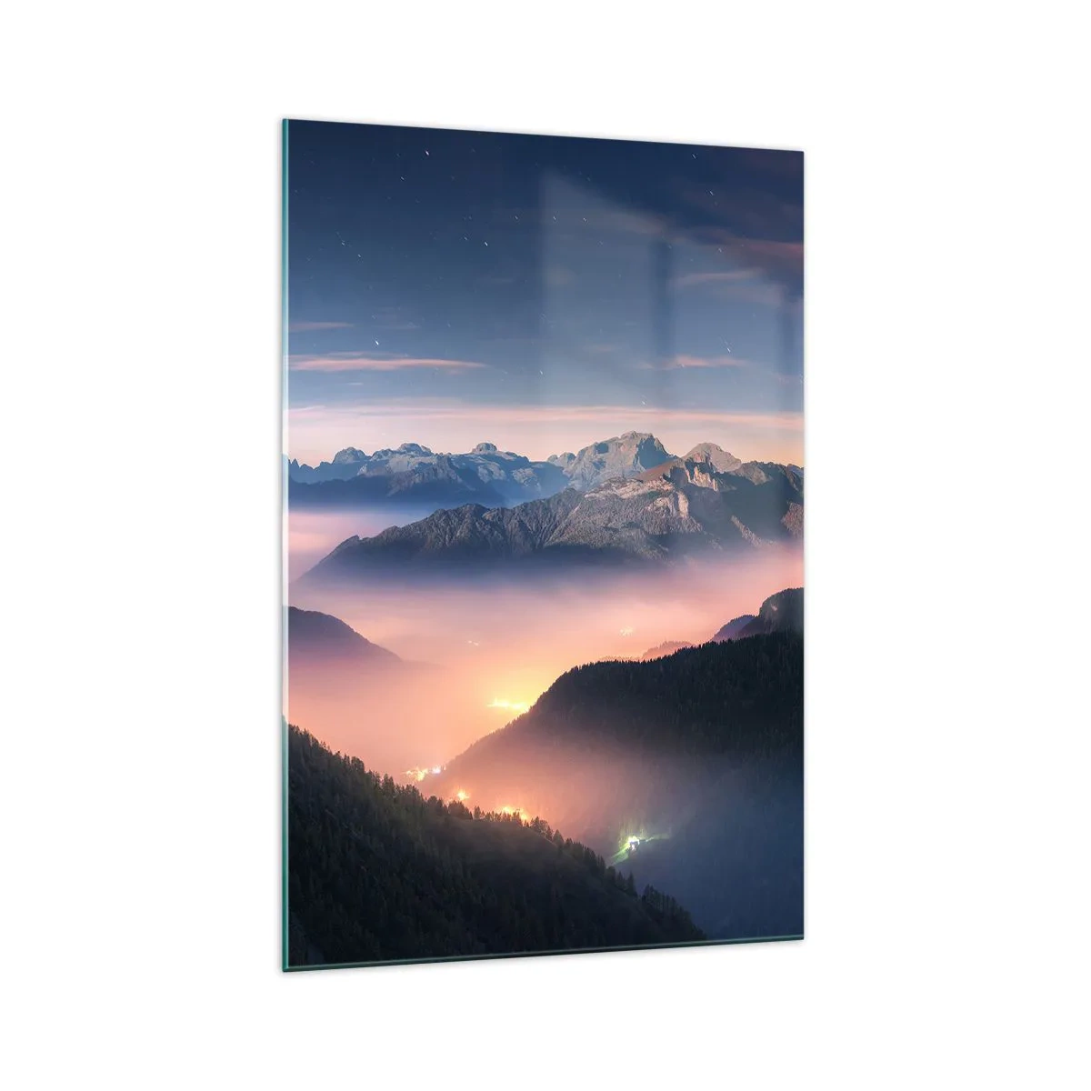 Obraz na skle - Svetlo v údoliach - 70x100 cm