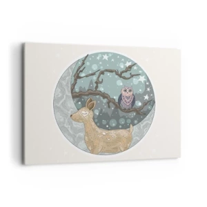 Obraz na plátne - Rozprávková, lesná noc - 100x70 cm