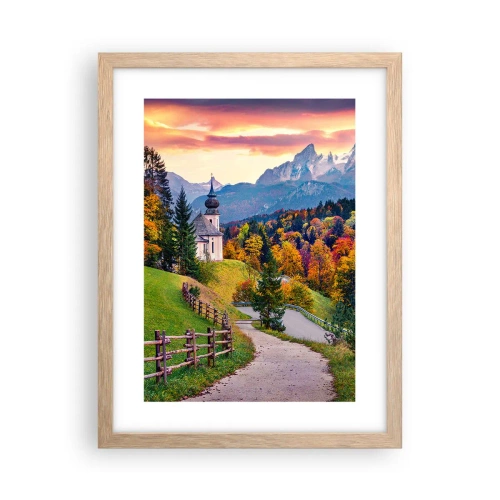 Plagát v ráme zo svetlého duba - Úplne ideálna krajina - 30x40 cm