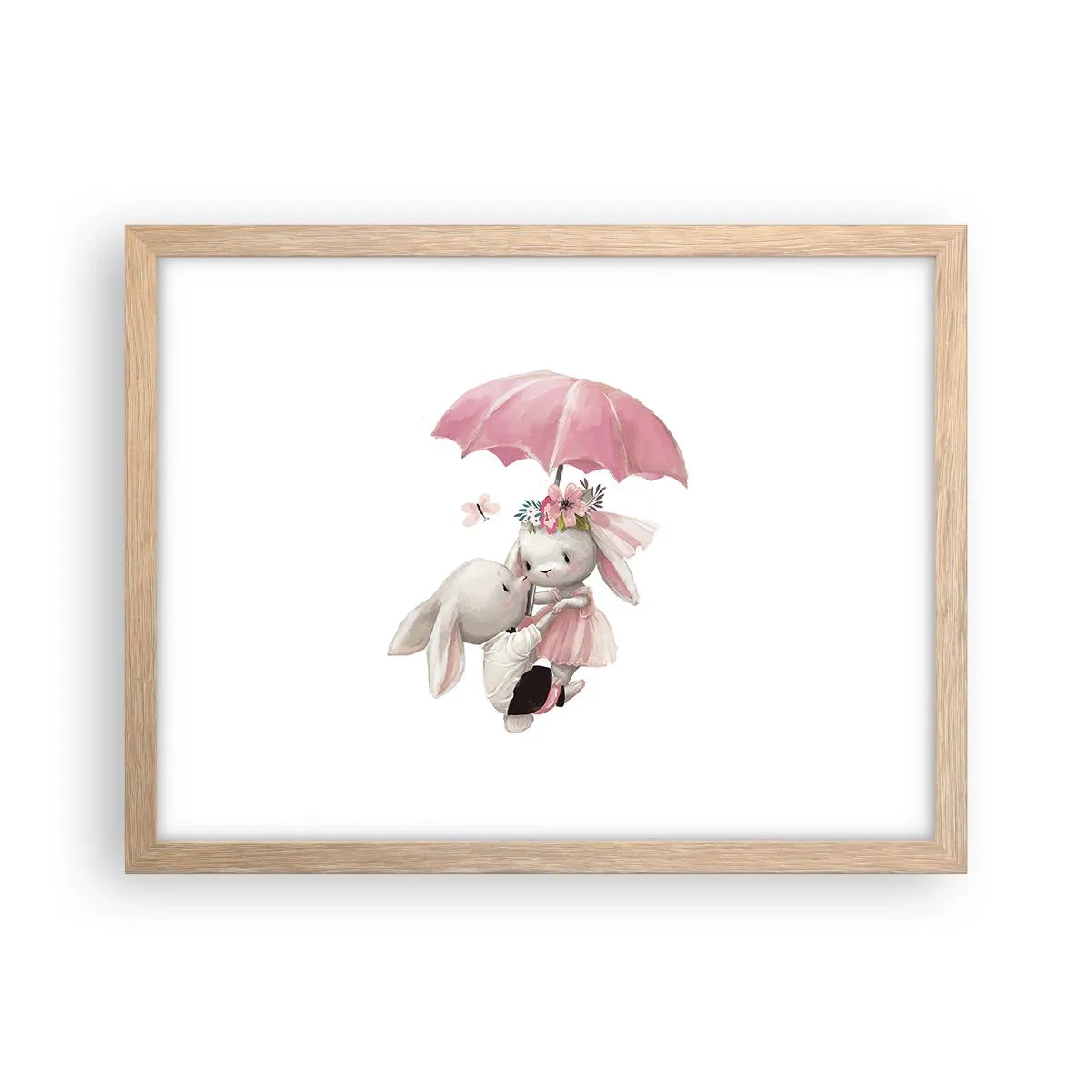 Plagát v ráme zo svetlého duba - To je láska - 40x30 cm