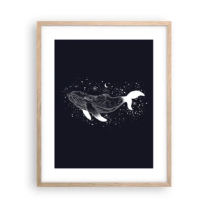 Plagát v ráme zo svetlého duba - V oceáne vesmíru - 40x50 cm