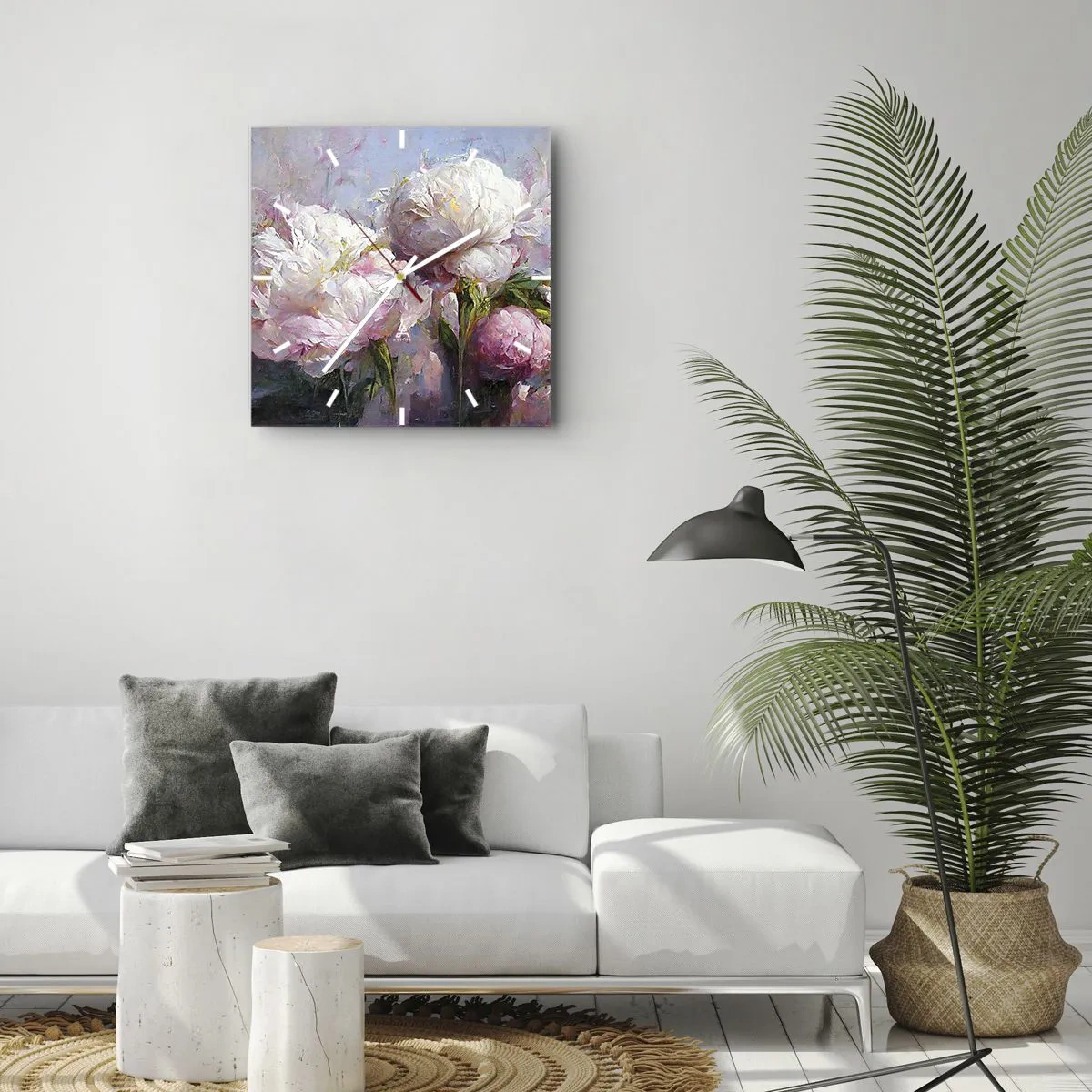 Nástenné hodiny - Kytica prekypujúca životom - 40x40 cm
