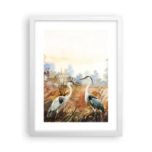 Plagát v bielom ráme - Kam na jeseň? - 30x40 cm