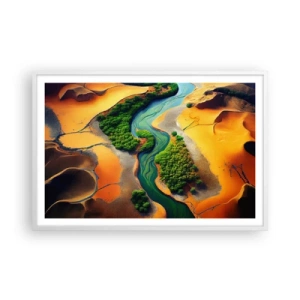 Plagát v bielom ráme - Životodarná rieka - 91x61 cm