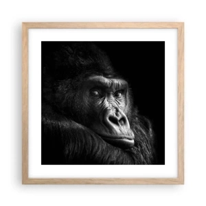 Plagát v ráme zo svetlého duba - Na čo sa tak pozeráš? - 40x40 cm