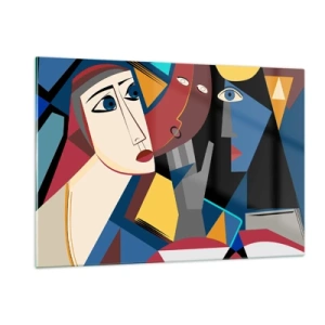Obraz na skle - Konverzácia kubistov - 120x80 cm