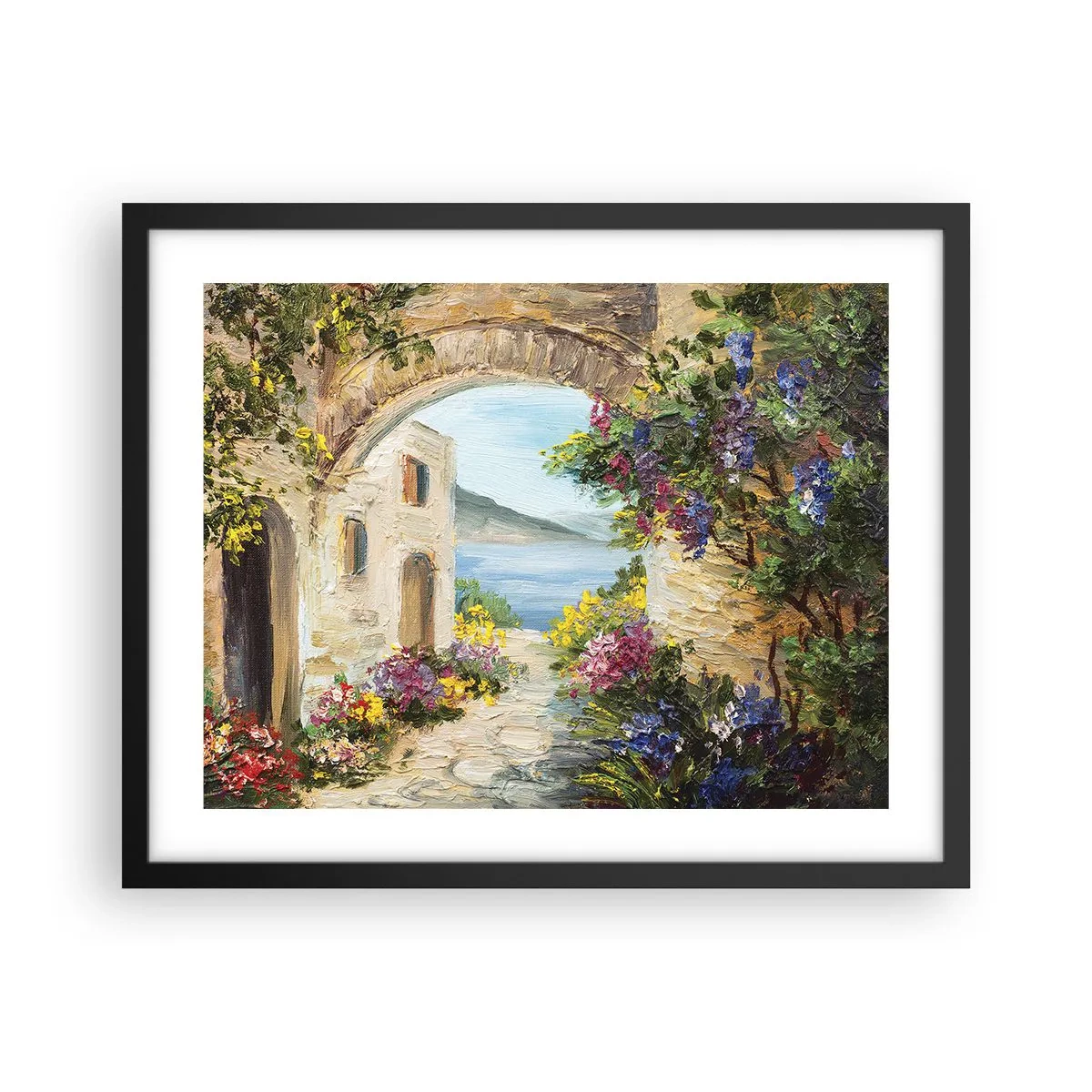 Plagát v čiernom ráme - Pôvab pobrežnej krajiny - 50x40 cm