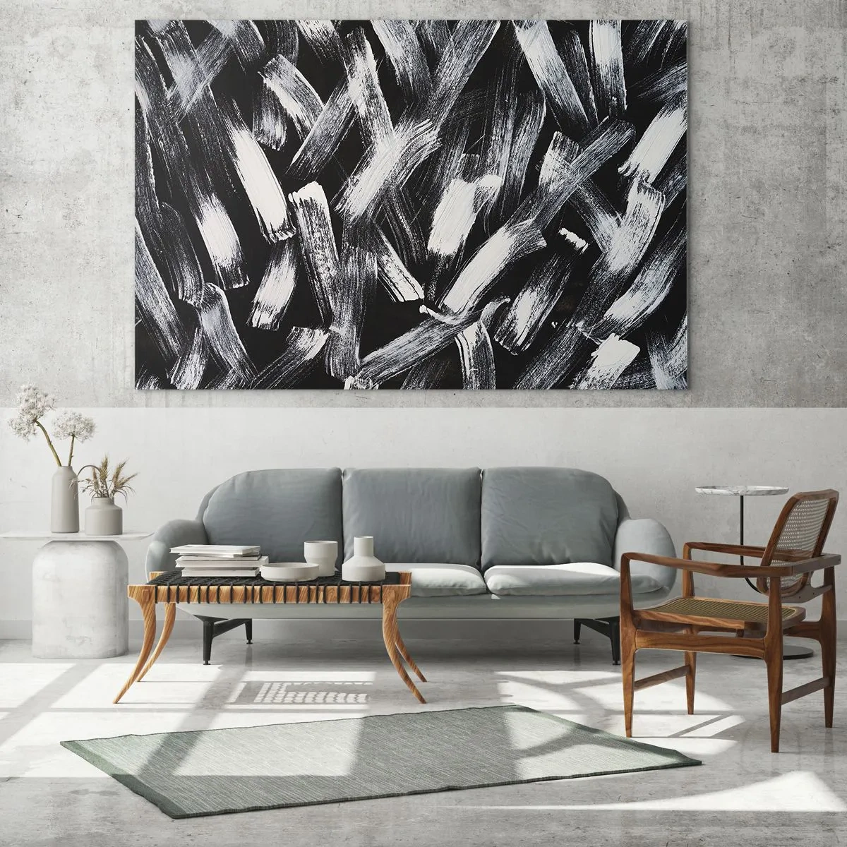 Obraz na skle - Abstrakcia v industriálnom duchu - 100x70 cm