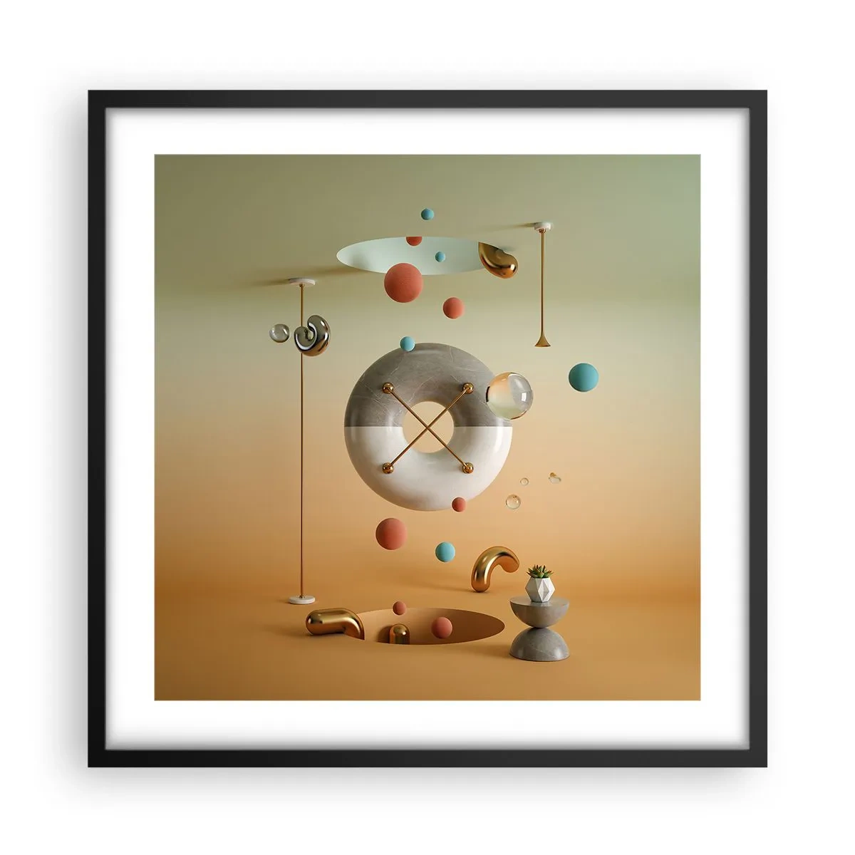 Plagát v čiernom ráme - Všetko je možné - 50x50 cm