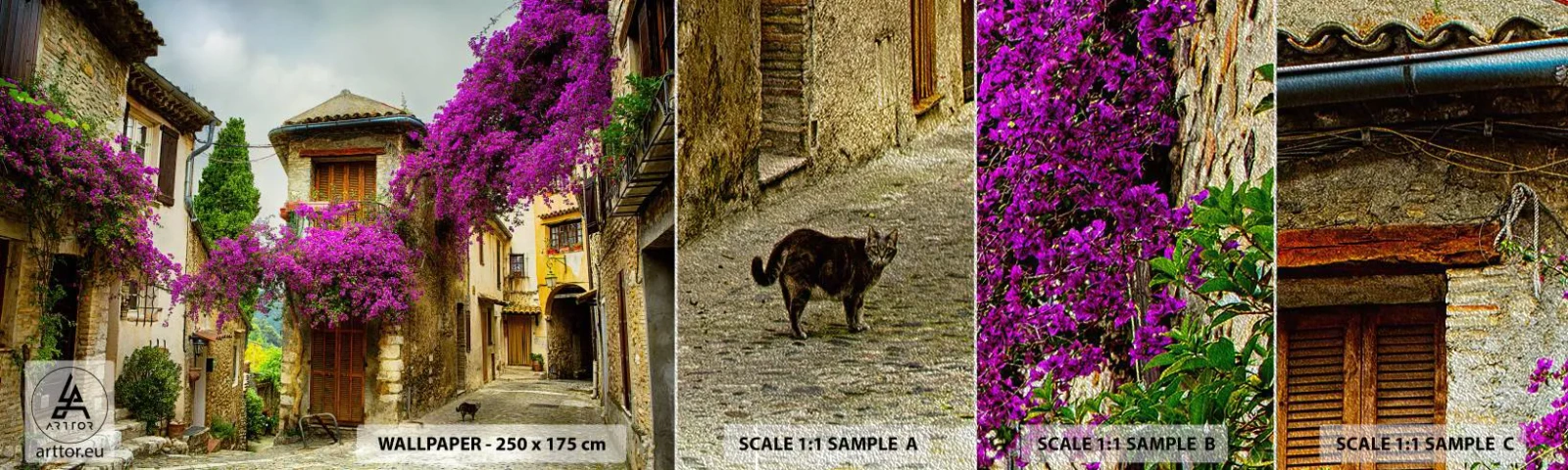 Vzorka fototapety Premium Sand - Pod kvetinovým baldachýnom - Krajina, Architektúra, Mesto - 100x30 cm