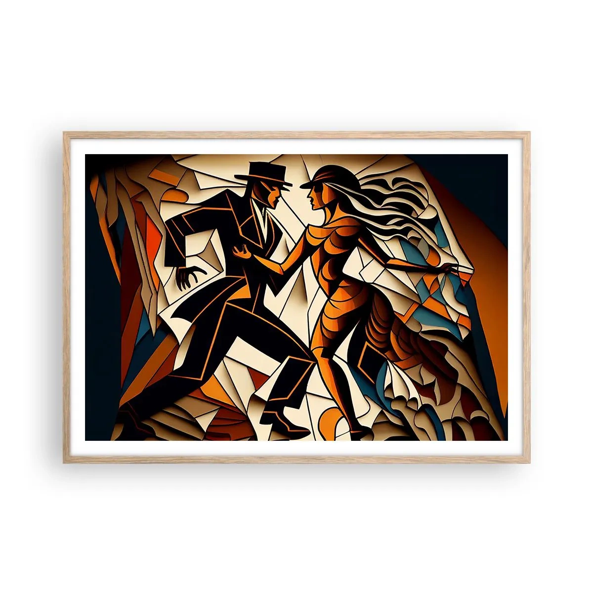Plagát v ráme zo svetlého duba - Tanec vrelosti a vášne - 100x70 cm