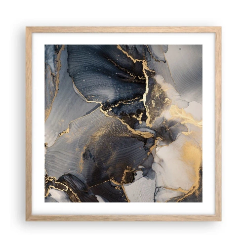 Plagát v ráme zo svetlého duba - Život kameňa - 50x50 cm