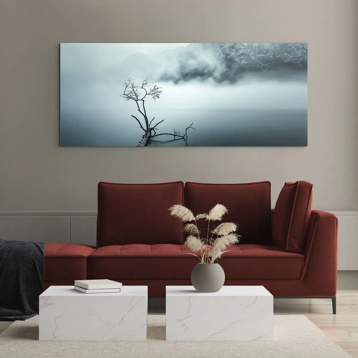 Obraz na skle - Z vody a hmly - 100x40 cm