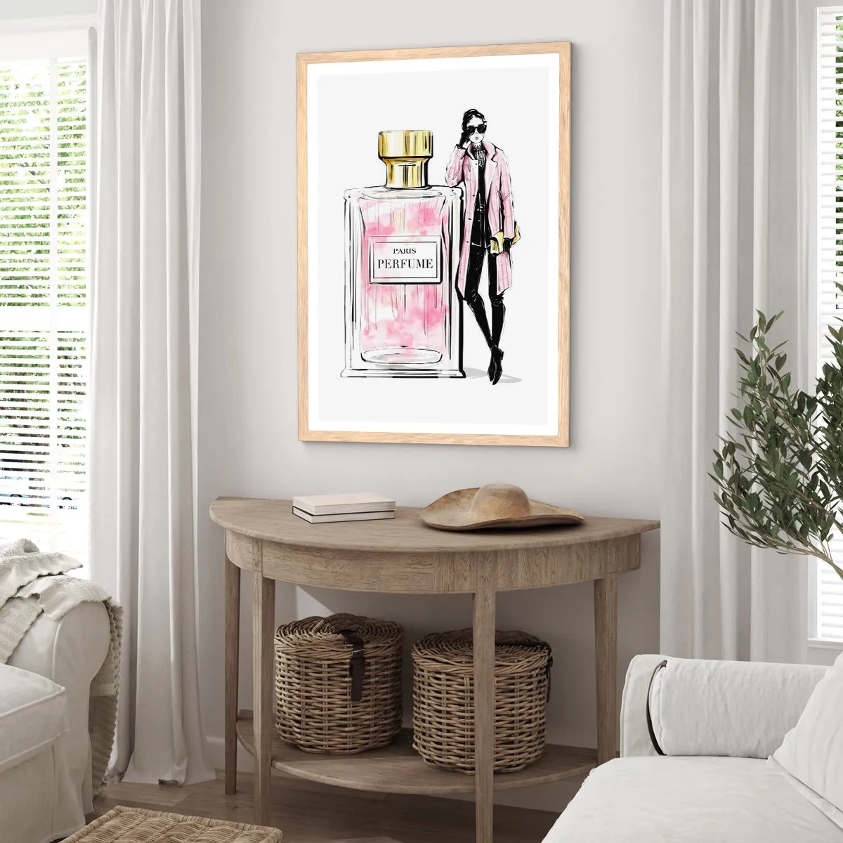 Plagát v ráme zo svetlého duba - Parížska zmyselnosť - 61x91 cm