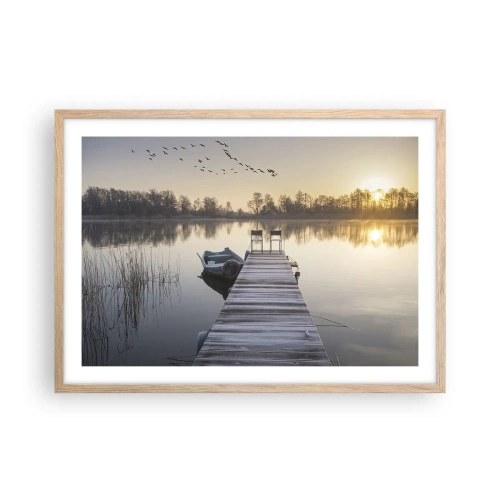 Plagát v ráme zo svetlého duba - Časom sa vrátim - 70x50 cm