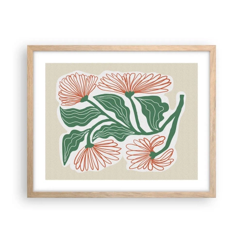 Plagát v ráme zo svetlého duba - Ľudové aj moderné - 50x40 cm