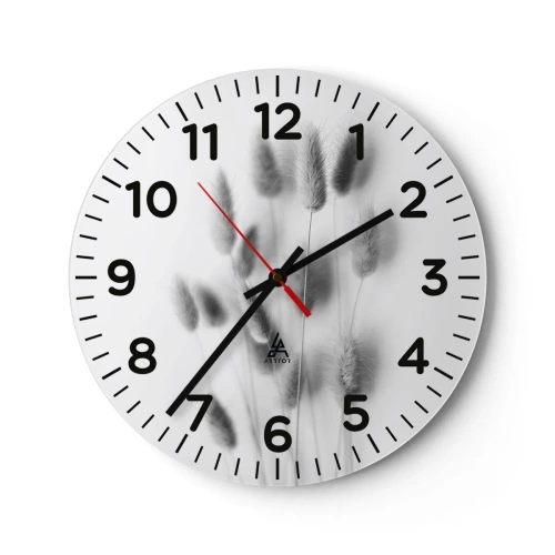 Nástenné hodiny - Našuchorená tráva - 40x40 cm