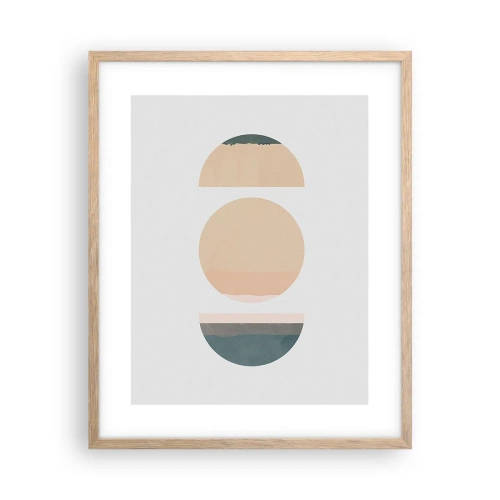 Plagát v ráme zo svetlého duba - Kruh za kruhom - 40x50 cm