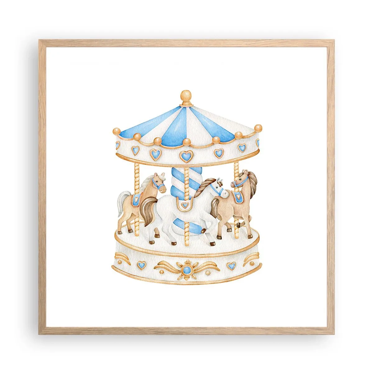 Plagát v ráme zo svetlého duba - Sladké detstvo - 60x60 cm