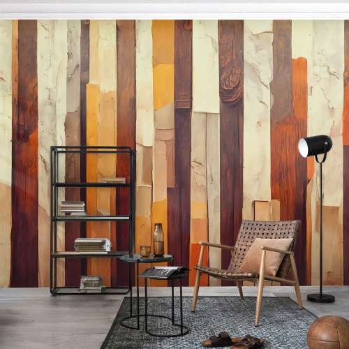 Fototapeta Premium Canvas - Hymna lesných stromov - Kus, Abstrakcia, Pásy - 200x140 cm
