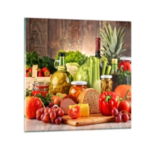 Obraz na skle - Údené, pečené, marinované - 30x30 cm