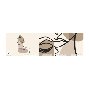 Vzorka samolepiacej fototapety Deluxe Sticker - Pri počúvaní samého seba - Abstrakcia, Ženská tvár, Grafika - 100x30 cm