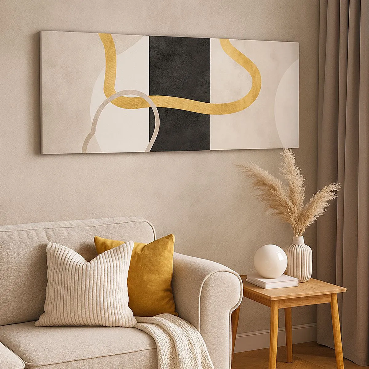 Obraz na plátne - Tvary v slučke - 100x40 cm