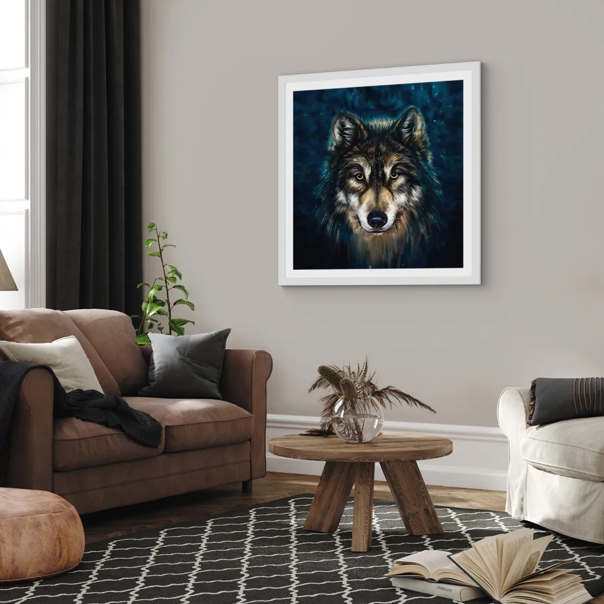 Plagát v bielom ráme - Alfa? A omega - 40x40 cm