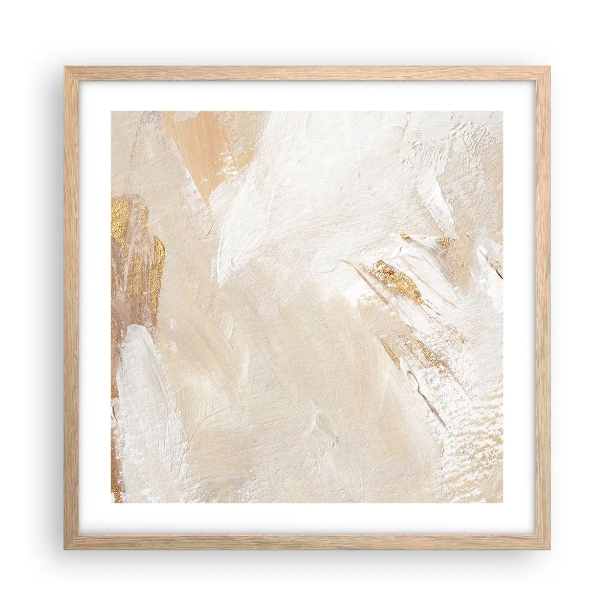 Plagát v ráme zo svetlého duba - Pastelová kompozícia - 50x50 cm
