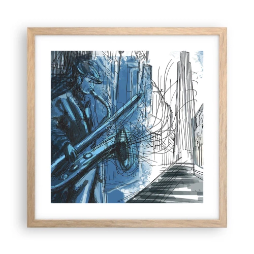 Plagát v ráme zo svetlého duba - Mestská rapsódia - 40x40 cm