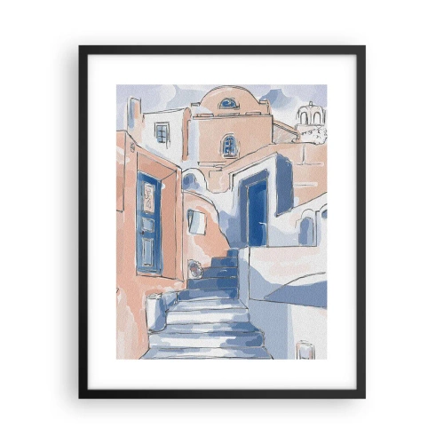 Plagát v čiernom ráme - Exotické mesto - 40x50 cm