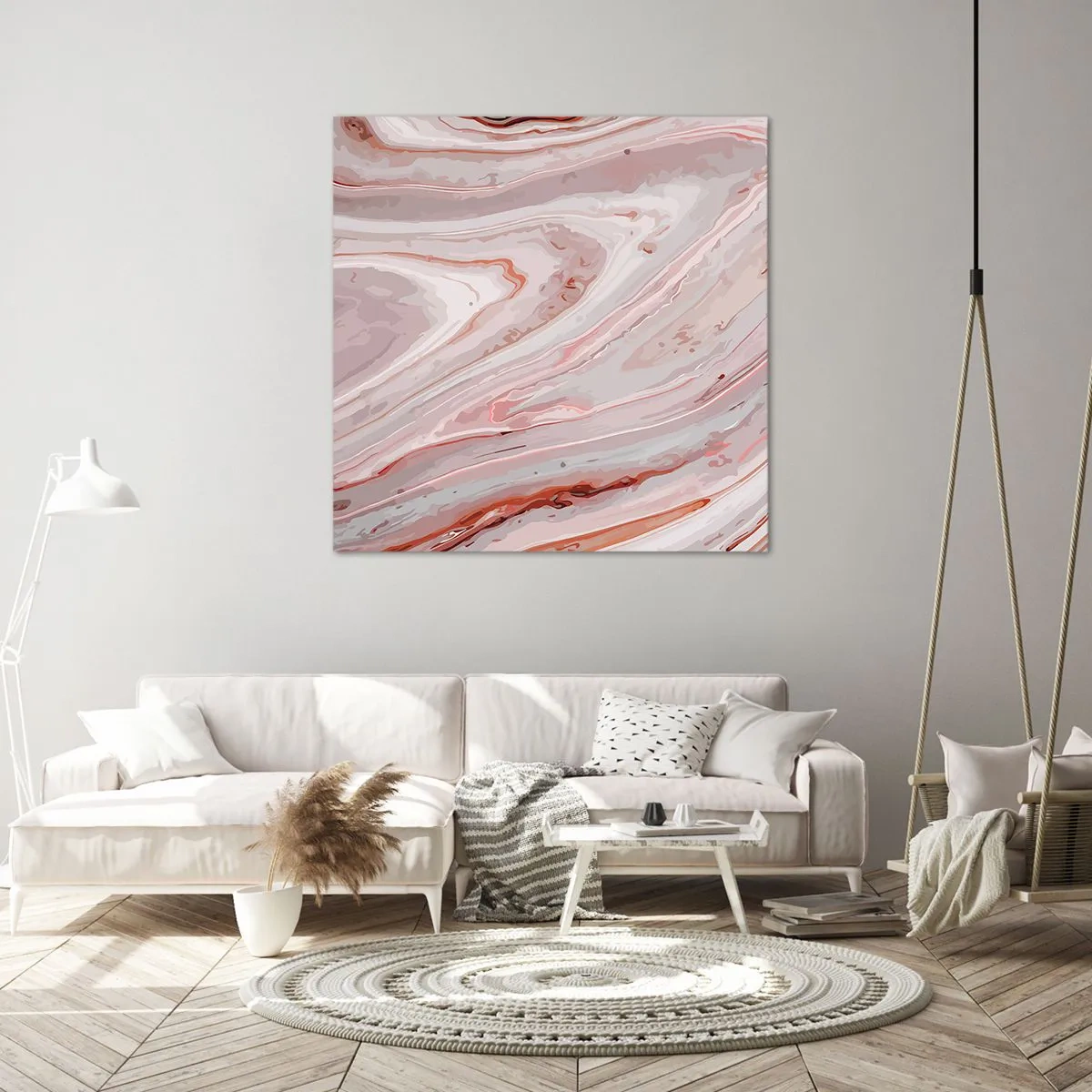 Obraz na plátne - Tekutá ružová - 60x60 cm
